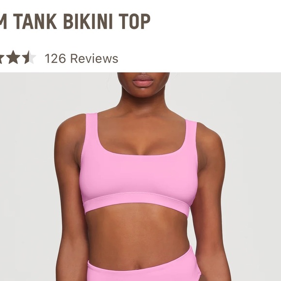 SKIMS Other - SKIMS Swim bright pink tank bikini top / M
